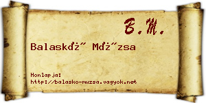 Balaskó Múzsa névjegykártya